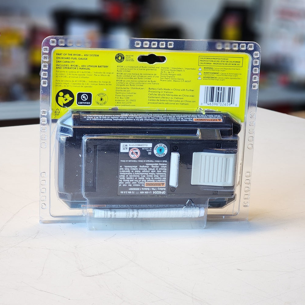 40V Lithium-Ion 2.0 Ah Battery 40V Lithium-Ion 2.0 Ah Battery